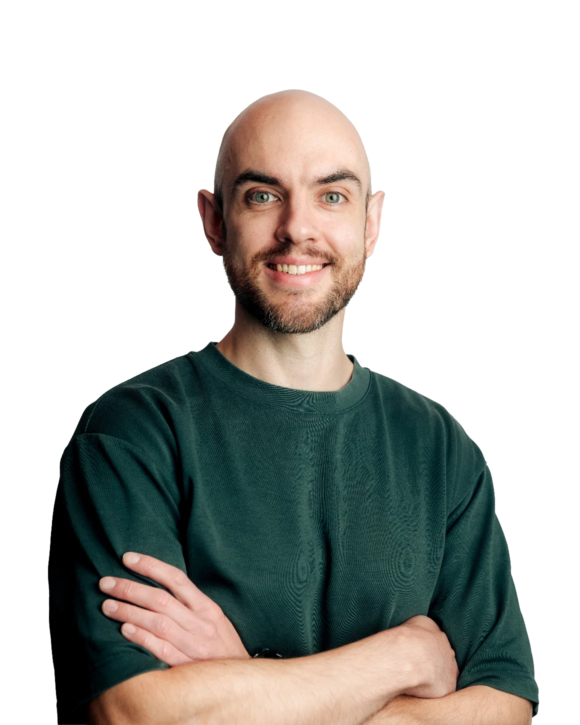 Eric Hinzpeter, Content Strategist, in einem Schwarz-Weiß-Porträt